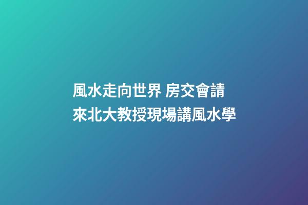 風水走向世界 房交會請來北大教授現場講風水學